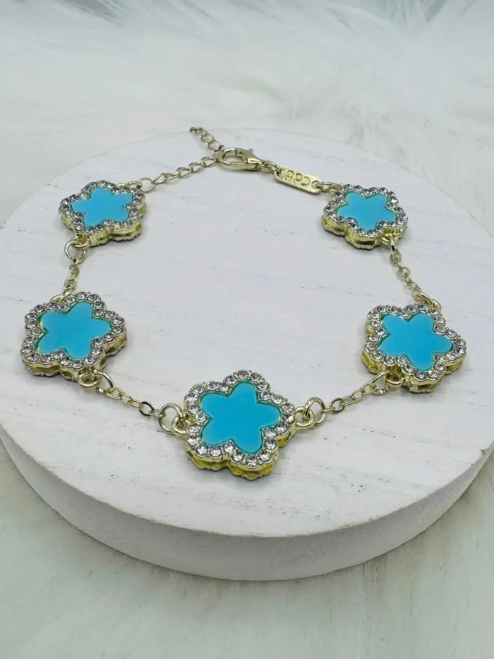 Camille Flower Bracelet in Blue